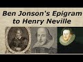 Ben jonsons epigram to henry neville