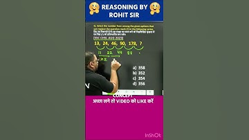 🔥NUMBER SERIES | REASONING BY ROHIT SIR | #shorts #ssc #reasoning #tricks #radianmensa #exam