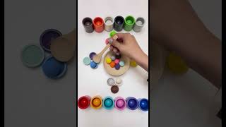 SORTING/COLOUR/BALLS/🤩🥳WOODEN ASMR#shortsvideo #satisfying #viral