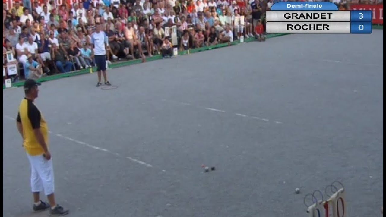 Miniature : Demi-finales et finale du Mondial à pétanque de Millau tête-à-tête 2012 : 2699 joueurs au départ