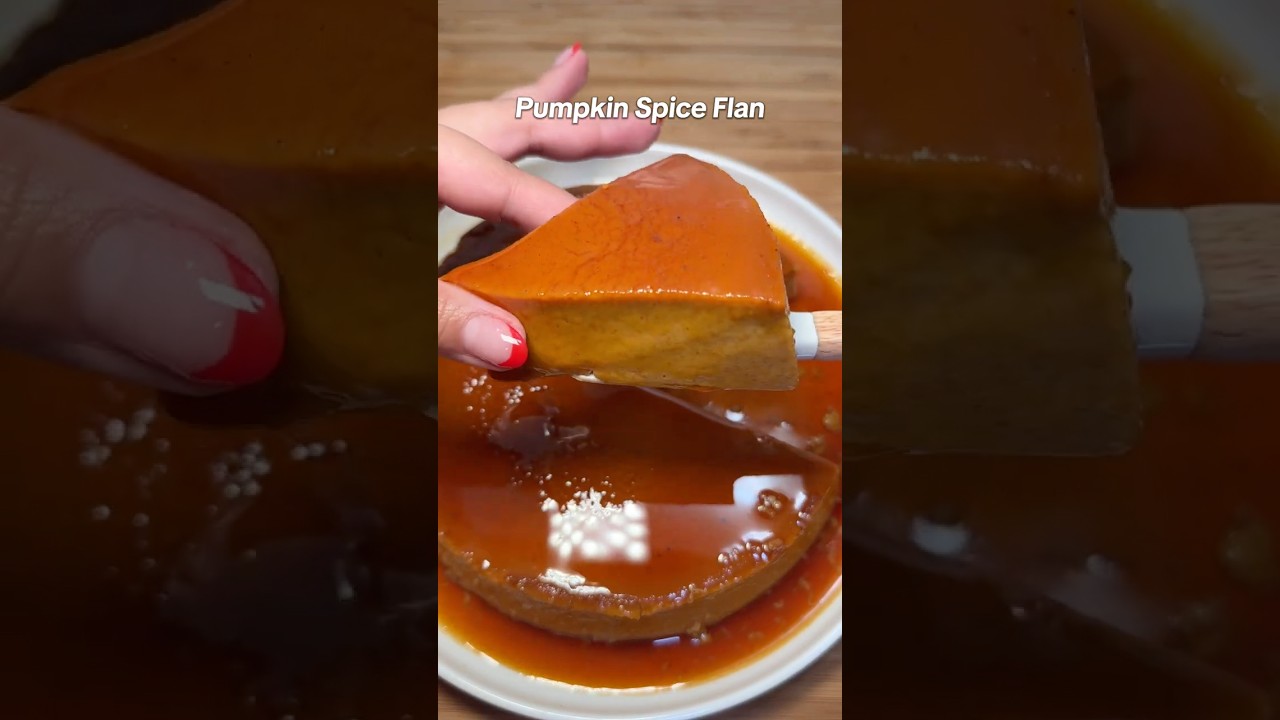 HOW TO MAKE PUMPKIN SPICE FLAN #flan #pumpkin #shortvideo #recipe #dessert #baking #postre