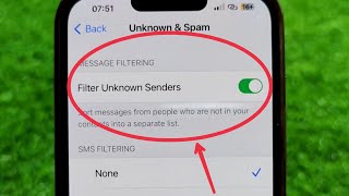 Filter Unknown senders in iPhone