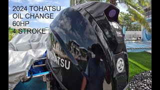 TOHATSU MFS60AETS 60HP 4 Stroke 20Hr Oil and Lower Unit change