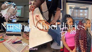 NURSING SCHOOL VLOG🩺|| week 4 + watch me do hair, CPR Class, tests, note taking & lectures.. 