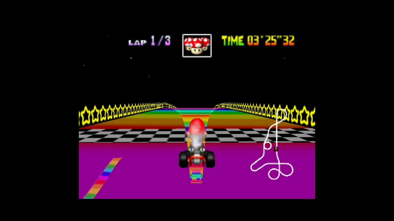 Rainbow road 64 - does the timer END in MK64? Recording. - YouTube