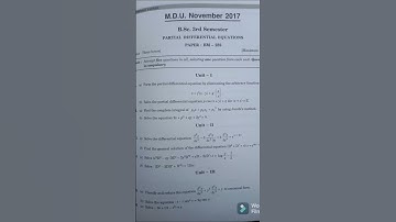bsc.3rd semester, previous question paper of PDE (maths) M.D.U November 2018 #bscmaths