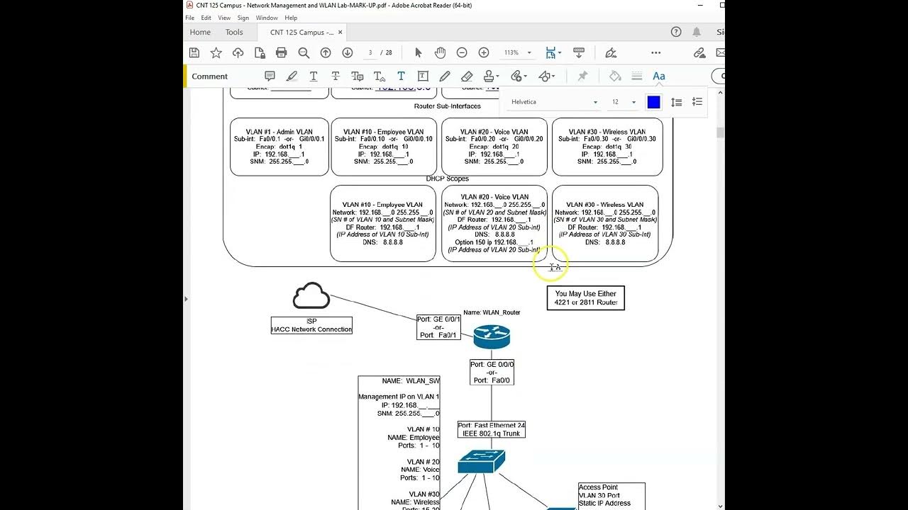 CNT125 Campus SNMP WLAN Lab 1 Planning - YouTube