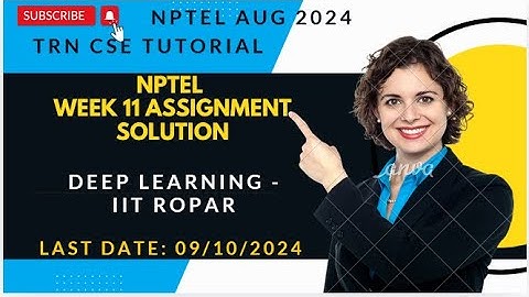 NPTEL Deep Learning Week 11 Assignment Solution | IIT Ropar 2024