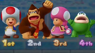 Mario Party 10 Minigames - Toad Vs Donkey Kong Vs Spike Vs Toadete