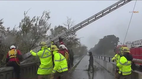 Ventura County crews deal with river rescues, evac...