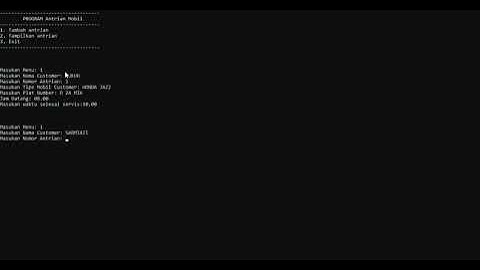 Program Antrian Mobil di Bengkel dari Aplikasi Phyton