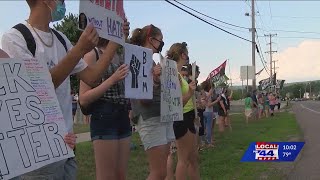Milton students protest the vandalism and theft of a Black Lives Matter flag from school grounds