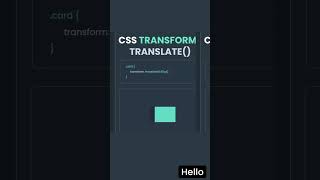 CSS Transform-Translate() Property: #programming #javascript #css #html #html5#coding#webdevelopment