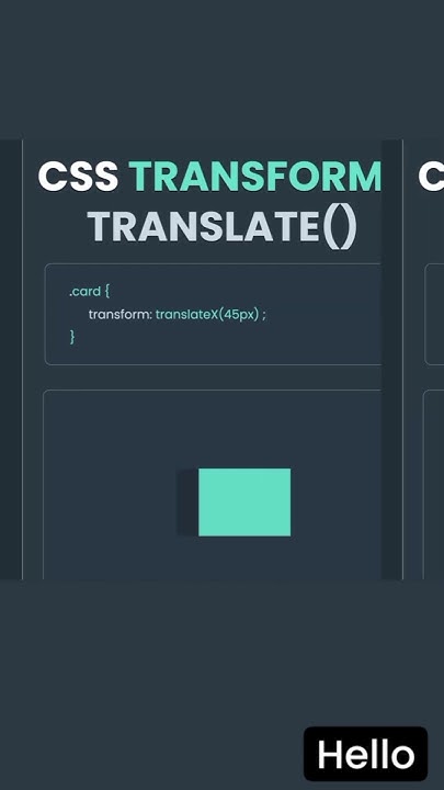 CSS Transform-Translate() Property: #programming #javascript #css #html ...