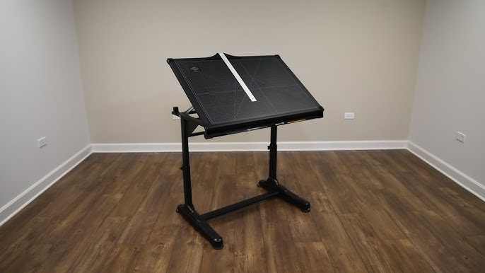 Studio Designs Solano Adjustable Drafting Table Charcoal-clear Glass