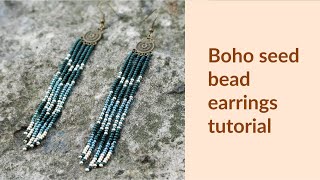 Boho seed beads earrings.
