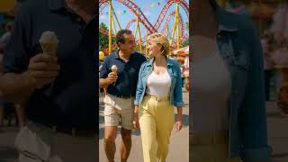 Dodi Fayed With Princess Diana Walking Through Theme Park Promenade