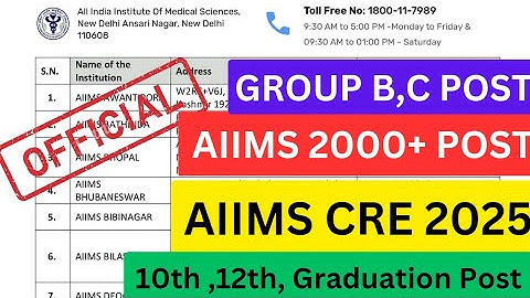AIIMS CRE 2025 OFFICIAL NOTIFICATION VACANCY || AIIMS AAO, SYLLABUS #aiims