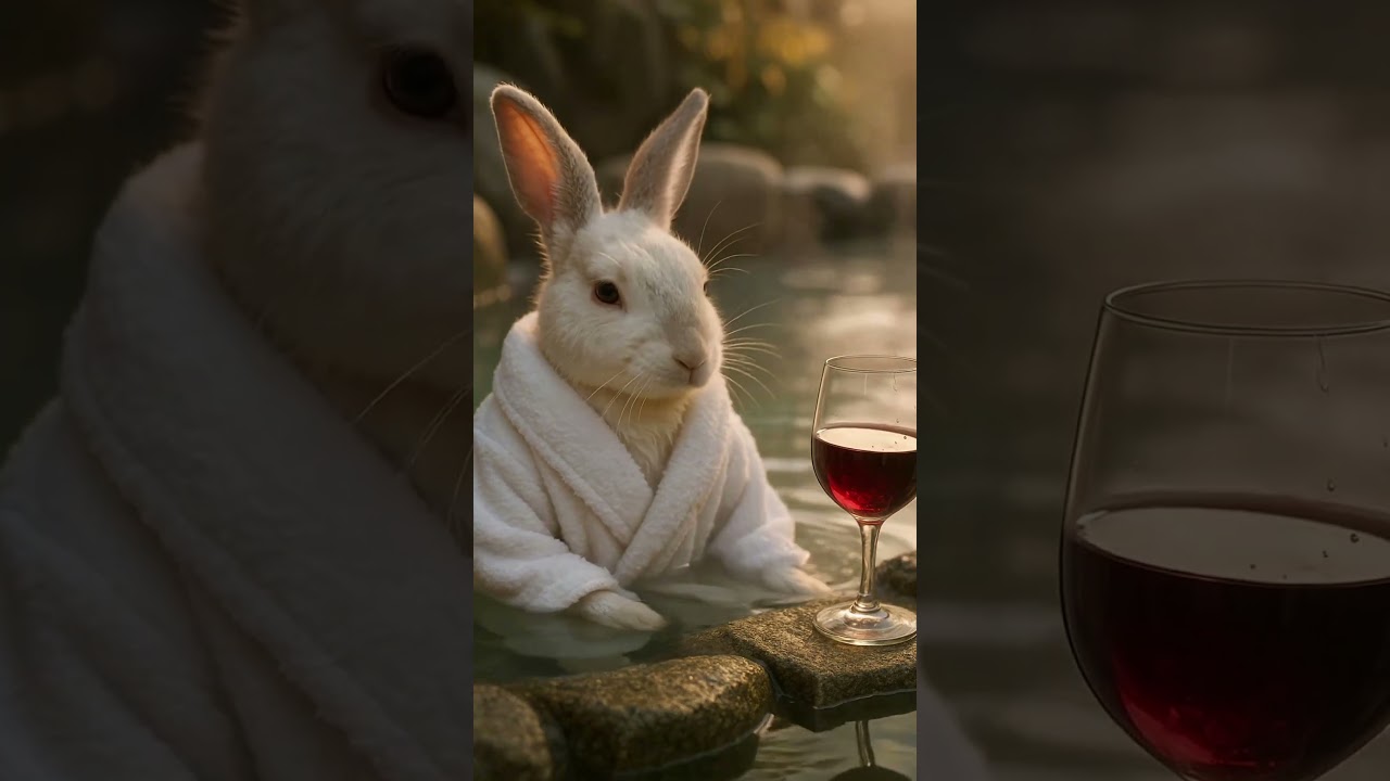 Hot Spring Bunny with Wine 
