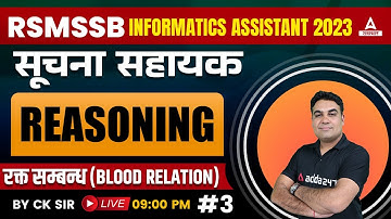 Blood Relation { Informatics Assistant } for Suchna Sahayak Reasoning Classes by CK Sir #3