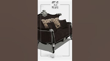 Elegant Black 2 Seater Sofa 3D Model - Sketchup Model free download