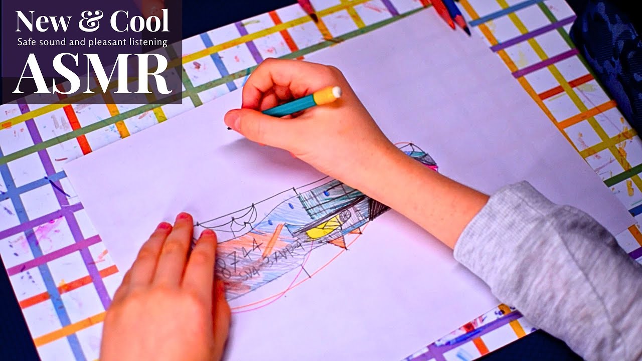 ASMR Drawing with subtle and sharp effects tickling ears goosebumps shinifisior relaxing video