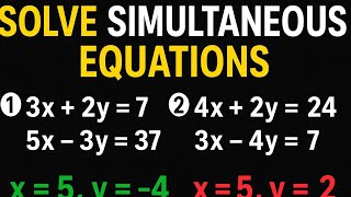 USA Vs Germany"Solve Simultaneous Equations in Seconds! | Easy Maths Trick (x=5, y=-? )" #equation