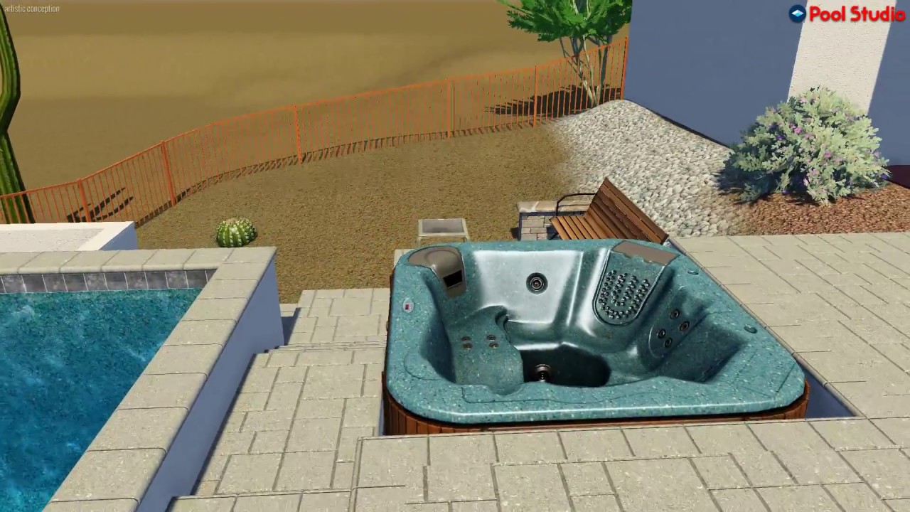 Pool on hillside with auto-cover