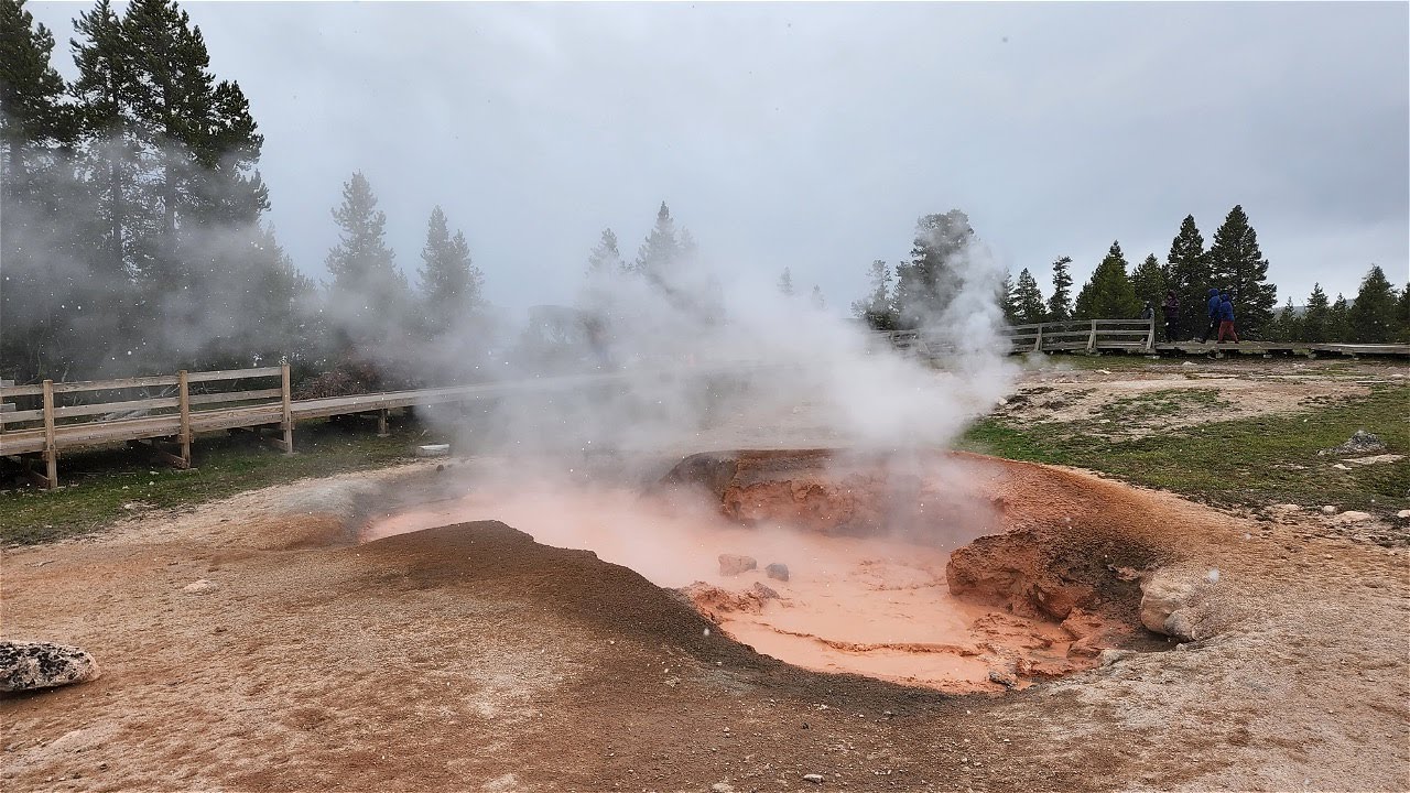 Breathtaking Fountain Paint Pot Trail inside the Yellowstone National Park, Wyoming, USA, 2022