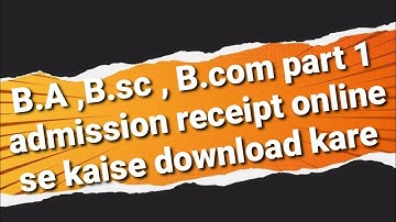 Vksu lB.A B.sc B.com first year admission receipt online se kaise download kare l#Technicalvide99