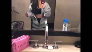 Becky g getting ready for song "shower"