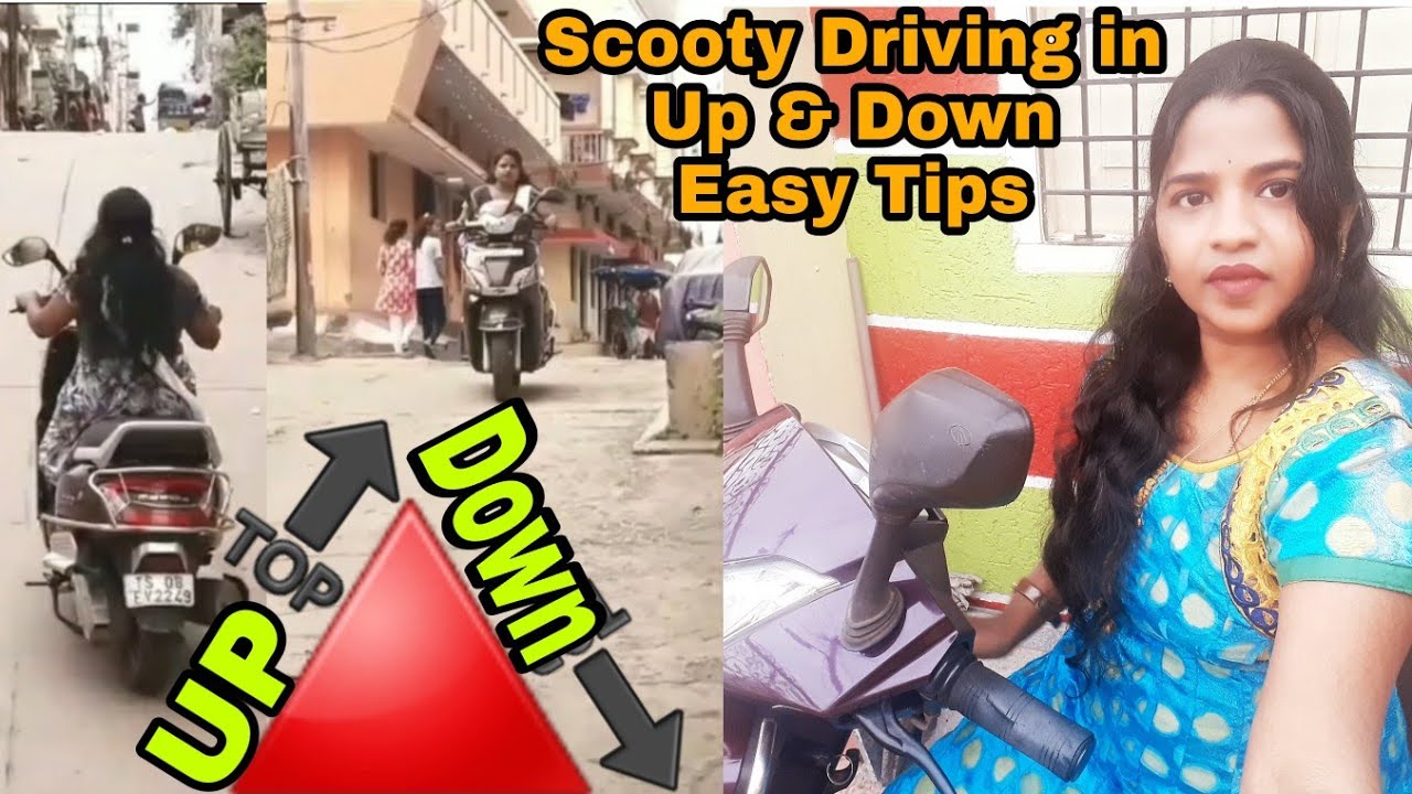How to drive Scooty in Up and Down Road Learn Two Wheeler Driving