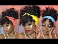 Fast Curly Summer Crochet Scarf/ Headwrap Updo Ft. Trendy Tresses