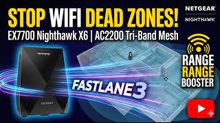 NETGEAR EX7700 Nighthawk X6 AC2200 Tri-Band WiFi Mesh Extender | FastLane3 Range Booster