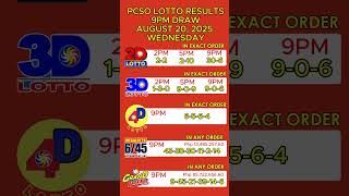 Pcso 2d 3d 6d 645 655 Lotto Result 9pm Draw Of August 20 2025 Wednesday