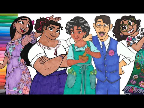 Disney Encanto Coloring Book Pages - Madrigal Family - Mirabel, Isabela