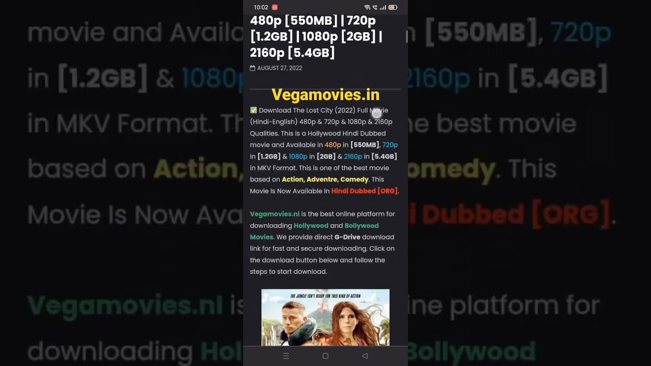 how to download the lost city in hindi full HD quality