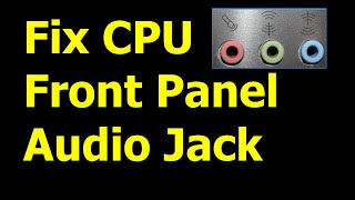 How to activate front panel audio jack