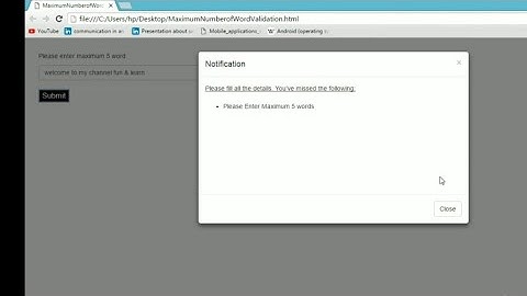 JavaScript Maximum Words validation || How to validate textbox to accept maximum number of words