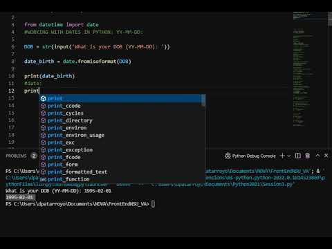 Dates in Python YY-MM-DD