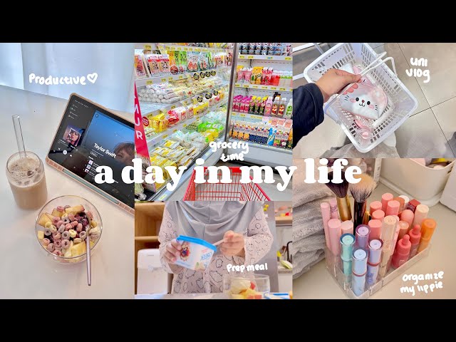 A DAY IN MY LIFE✧˖°🥓🍝home cooking,uni vlog,productive,grocery shopping,coffee run,morning activity class=