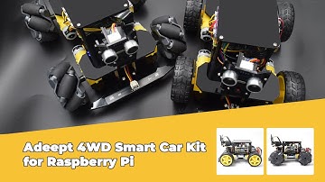 Adeept 4WD Smart Car Kit for Raspberry Pi | ADR036 Regular Wheel and Mecanum wheel versions