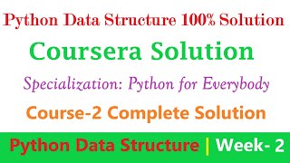 2 Coursera || Python Data Structures Week-2 Solution || Specialization Course - Python for Everybody