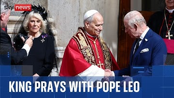 Historic moment as King Charles and Pope Leo pray at the Vatican