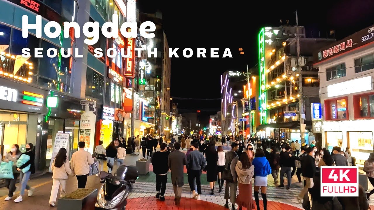 [4K]Vibrant Hongdae Street Night Walking Tour - Seoul Nightlife 활기찬 서울 ...
