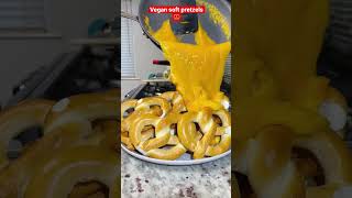 Giant Vegan soft pretzels 🥨 with 13 pounds of cheese 🧀