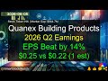 Quanex Building Products (NX|$844.7M) - 2026 Q2 Earnings Analysis