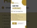 We're hiring "Chief Technology Officer " for our client company.