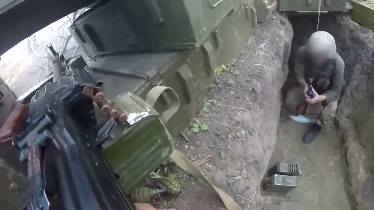 Ukraine War Ukrainian Soldiers Helmet Cam While Fighting From