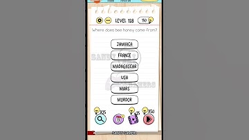 Brain Test level 128 ( Where does bee honey come from? )